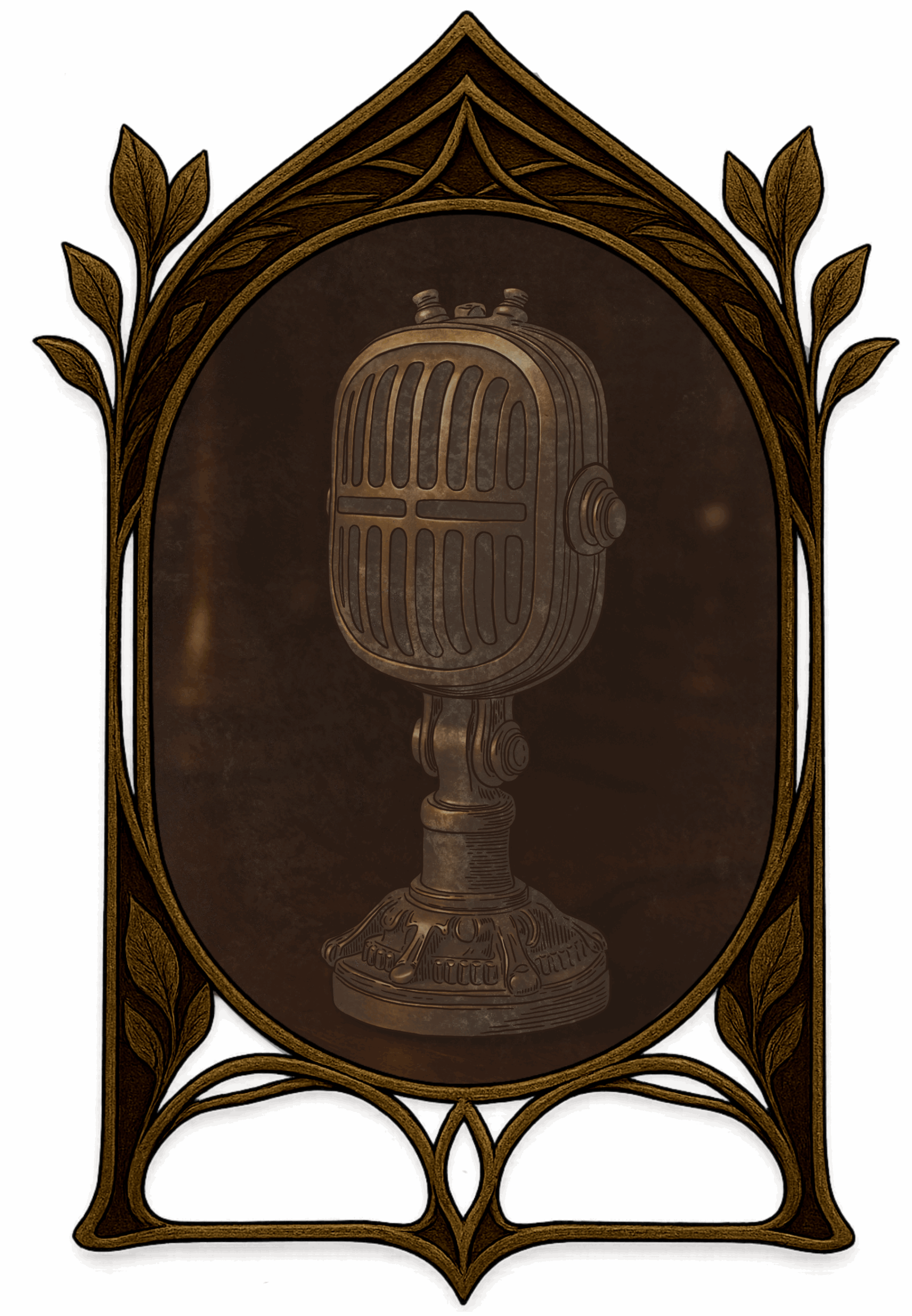 illustration du podcast en style steampunk vintage – Les Lettres Minocha - les Archives sonores des soeurs Minocha